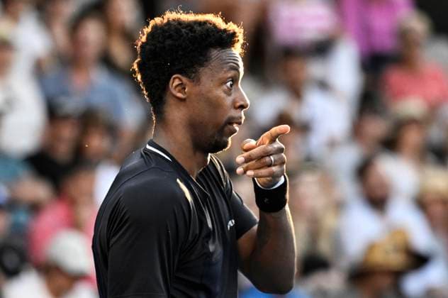 8th January 2024; Auckland, New Zealand: Gael Monfils of the France during his first round singles match at the ASB Classic tennis tournament in Auckland, New Zealand. Monday January 8th, 2024.  ActionPlus12596021 AndrewxCornaga