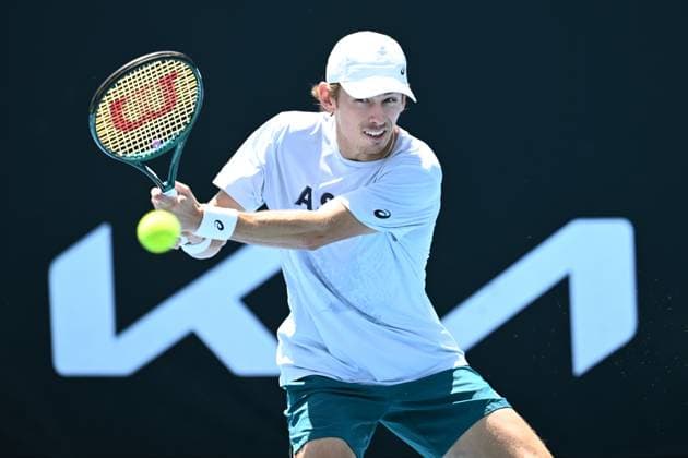 TENNIS AO PRACTICE SESSIONS, Alex De Minaur of Australia during a practise session ahead of the Australian Open 2024, at Melbourne Park in Melbourne, Tuesday, January 9, 2024. ( NO ARCHIVING, EDITORIAL USE ONLY, NO USE IN BOOKS WITHOUT CONSENT MELBOURNE VICTORIA AUSTRALIA  Copyright: xJOELxCARRETTx 20240109001886735922