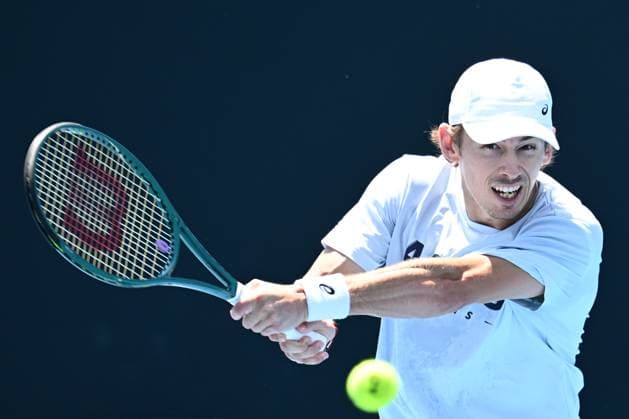 TENNIS AO PRACTICE SESSIONS, Alex De Minaur of Australia during a practise session ahead of the Australian Open 2024, at Melbourne Park in Melbourne, Tuesday, January 9, 2024. ( NO ARCHIVING, EDITORIAL USE ONLY, NO USE IN BOOKS WITHOUT CONSENT MELBOURNE VICTORIA AUSTRALIA  Copyright: xJOELxCARRETTx 20240109001886736517