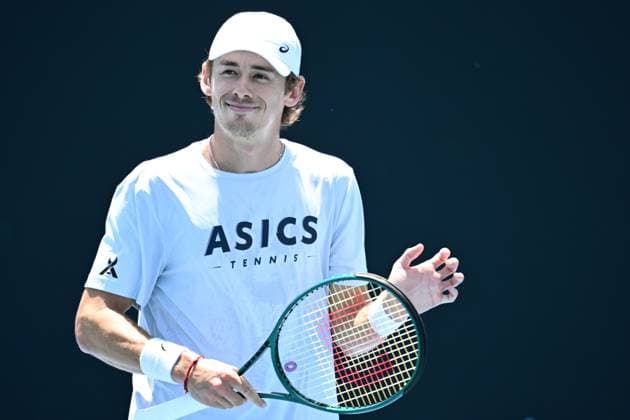 TENNIS AO PRACTICE SESSIONS, Alex De Minaur of Australia during a practise session ahead of the Australian Open 2024, at Melbourne Park in Melbourne, Tuesday, January 9, 2024. ( NO ARCHIVING, EDITORIAL USE ONLY, NO USE IN BOOKS WITHOUT CONSENT MELBOURNE VICTORIA AUSTRALIA  Copyright: xJOELxCARRETTx 20240109001886736549