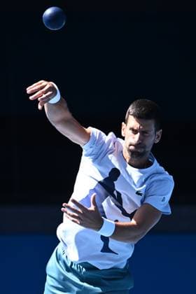 TENNIS AO PRACTICE SESSIONS, Novak Djokovic of Serbia during a practise session ahead of the Australian Open 2024, at Melbourne Park in Melbourne, Tuesday, January 9, 2024. ( NO ARCHIVING, EDITORIAL USE ONLY, NO USE IN BOOKS WITHOUT CONSENT MELBOURNE VICTORIA AUSTRALIA  Copyright: xJOELxCARRETTx 20240109001886759473