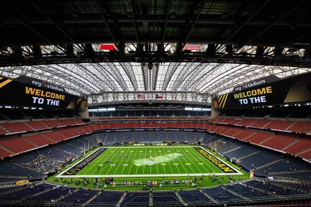 January 08, 2024: A general view of the stadium prior to College Football Playoff National Championship game action between the Washington Huskies and the Michigan Wolverines at NRG Stadium in Houston, Texas. CSM USA - ZUMAc04_ 20240108_zma_c04_258 Copyright: xJohnxMersitsx