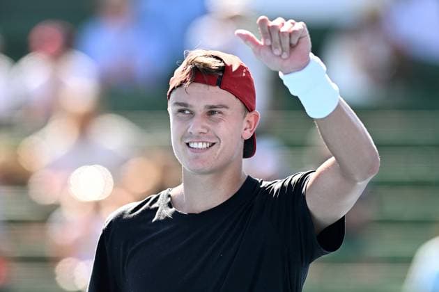 TENNIS KOOYONG CLASSIC, Holger Rune of Denmark celebrates defeating Karen Khachanov of Russia during their match in the 2024 Kooyong Classic at the Kooyong Lawn Tennis Club in Melbourne, Wednesday, January 10, 2024. ( NO ARCHIVING, EDITORIAL USE ONLY, NO USE IN BOOKS WITHOUT CONSENT MELBOURNE VICTORIA AUSTRALIA  Copyright: xJOELxCARRETTx 20240110001887065960
