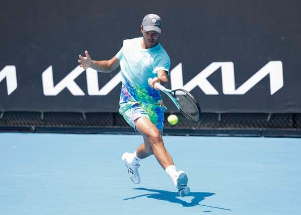Goncalo Oliveira Australian Open Qualifying Melbourne Park Melbourne Victoria Australia 09 01 2024 Copyright: xJuergenxHasenkopfx