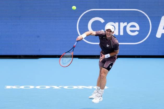 January 10, 2024: MELBOURNE, AUSTRALIA - JANUARY 11: Sir Andy Murray of Great Britian in action against Marin Cilic of Croatia during day one of the 2024 Kooyong Classic at Kooyong on January 11, 2024 in Melbourne, Australia. - ZUMAp121 20240110_zsp_p121_009 Copyright: xChrisxPutnamx
