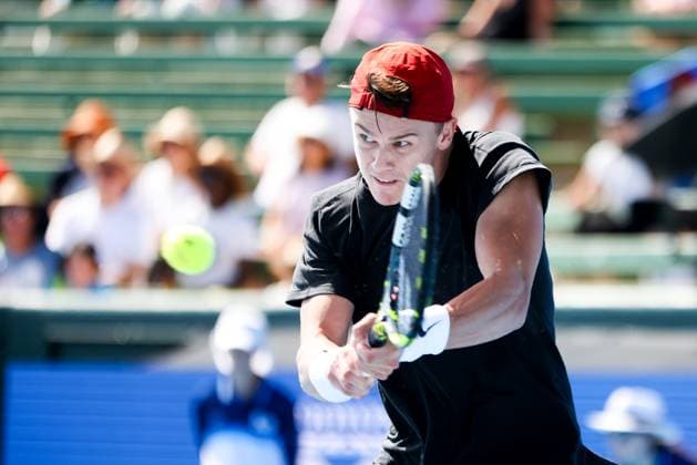 January 10, 2024: MELBOURNE, AUSTRALIA - JANUARY 11: Holger Rune of Denmark whilst playing Karen Khachanov of Russia during day one of the 2024 Kooyong Classic at Kooyong on January 11, 2024 in Melbourne, Australia. - ZUMAp121 20240110_zsp_p121_013 Copyright: xChrisxPutnamx