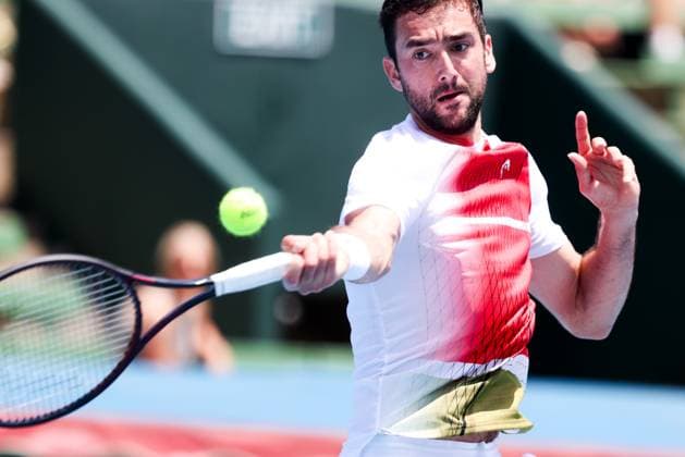 January 10, 2024: MELBOURNE, AUSTRALIA - JANUARY 11: Marin Cilic of Croatia whilst playing Sir Andy Murray of Great Britian during day one of the 2024 Kooyong Classic at Kooyong on January 11, 2024 in Melbourne, Australia. - ZUMAp121 20240110_zsp_p121_044 Copyright: xChrisxPutnamx