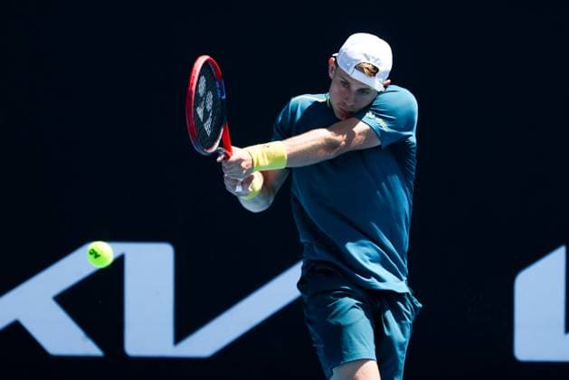 January 11, 2024, Melbourne, Victoria, Australia: MELBOURNE, AUSTRALIA - JANUARY 11: Zizou Bergs of Belgium on his way to beating Joris De Loore of Belgium in qualifying for the 2024 Australian Open at Melbourne Park on January 11, 2024 in Melbourne, Australia. Melbourne Australia - ZUMAp121 20240111_zsp_p121_018 Copyright: xChrisxPutnamx
