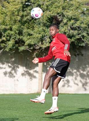 11 01 2024 Soccer 2 Soccer Bundesliga Season 2023 2024 1 FC Nuremberg FCN Club Training Camp Winter Winter Training Camp Marbella Spain Sports Photo Zinc DaMa xdaxmax Joseph Hungbo 23, 1 FC Nuremberg FCN with header