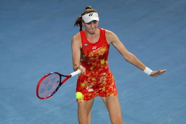TENNIS ADELAIDE INTERNATIONAL, Elena Rybakina of Kazakhstan in action against Ekaterina Alexandrova during their Quarter Final match of the 2024 Adelaide International at Memorial Drive Tennis Centre in Adelaide, Thursday, January 11, 2024. ( NO ARCHIVING, EDITORIAL USE ONLY, NO USE IN BOOKS WITHOUT CONSENT ADELAIDE SOUTH AUSTRALIA AUSTRALIA  Copyright: xMATTxTURNERx 20240111001887501322