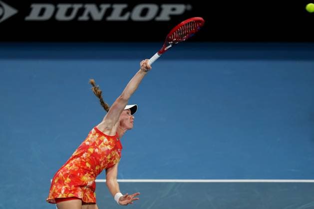 TENNIS ADELAIDE INTERNATIONAL, Elena Rybakina of Kazakhstan in action against Ekaterina Alexandrova during their Quarter Final match of the 2024 Adelaide International at Memorial Drive Tennis Centre in Adelaide, Thursday, January 11, 2024. ( NO ARCHIVING, EDITORIAL USE ONLY, NO USE IN BOOKS WITHOUT CONSENT ADELAIDE SOUTH AUSTRALIA AUSTRALIA  Copyright: xMATTxTURNERx 20240111001887502302