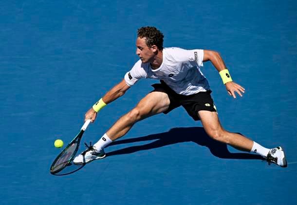 11th January 2024: Auckland, New Zealand: Spain s Roberto Carballes Baena during his quarter final singles match at the ASB Classic tennis tournament in Auckland, New Zealand.  ActionPlus12596158 AndrewxCornaga