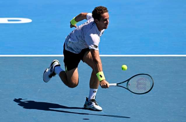 11th January 2024: Auckland, New Zealand: Spain s Roberto Carballes Baena during his quarter final singles match at the ASB Classic tennis tournament in Auckland, New Zealand.  ActionPlus12596159 AndrewxCornaga