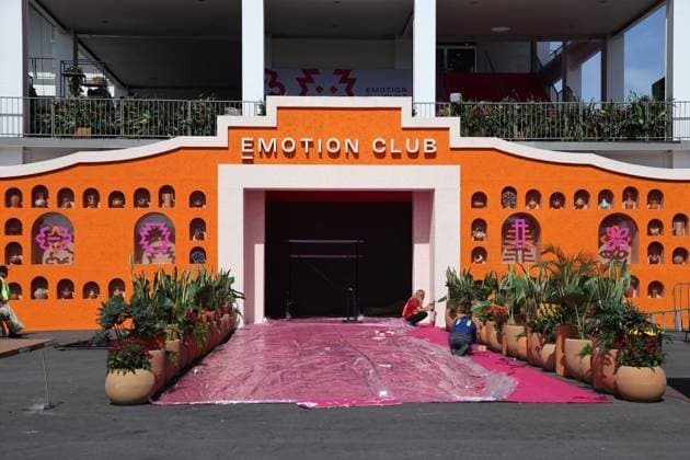 Emotion Club entrance area still in preparation in the paddock, Formula E FIA World Championship Season 10, Mexico City E Prix, Mexico, 11 01 2024, VIP
