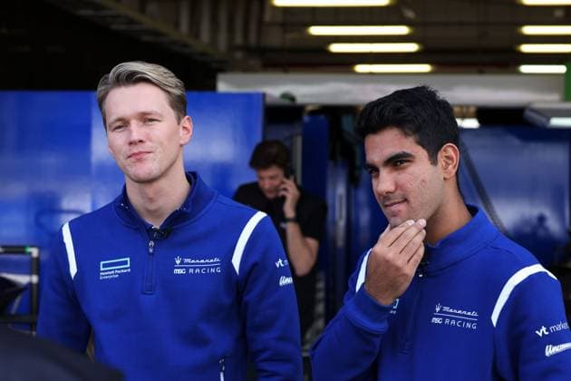 Maximilian Günter GER and a thoughtful team-mate Jehan Duravala IND Maserati, Formula E FIA World Championship Season 10, Mexico City E Prix, Mexico, 11 01 2024