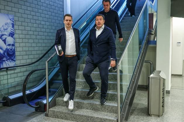 12 01 2024, Football, 2 Bundesliga, Season 2023 2024, Press conference FC Schalke 04, f l Mark Siekmann FC Schalke 04 , Sports director Marc Wilmots FC Schalke 04 Gelsenkirchen Veltins Arena NRW Germany xRHR PHOTO TRx Copyright: RHR-FOTOx RHR-FOTO TR