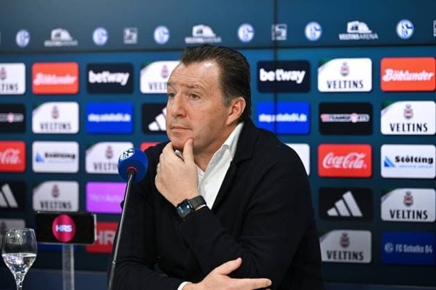 Marc Wilmots Sports Director Schalke 04 12 01 2024, Football, Press conference and media briefing of FC Schalke 04, 2 Bundesliga season 2023 2024 Gelsenkirchen Press room Veltins Arena North Rhine-Westphalia Germany Team2