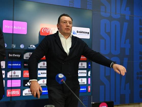 Marc Wilmots Sports Director Schalke 04 12 01 2024, Football, Press conference and media briefing of FC Schalke 04, 2 Bundesliga season 2023 2024 Gelsenkirchen Press room Veltins Arena North Rhine-Westphalia Germany Team2