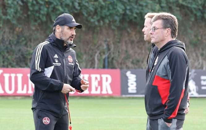 12 01 2024 Soccer 2 Soccer Bundesliga Season 2023 2024 1 FC Nürnberg FCN Club Training Camp Winter Winter Training Camp Marbella Spain Sports Photo Zink DaMa xdaxmax Cristian Fiel Coach 1 FC Nürnberg FCN Olaf Rebbe Sports Director 1 FC Nürnberg FCN Dieter Hecking Board Sports 1 FC Nürnberg FCN talk
