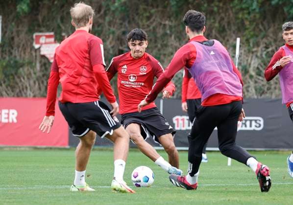 12 01 2024 Soccer 2 Soccer Bundesliga Season 2023 2024 1 FC Nürnberg FCN Club Training Camp Winter Winter Training Camp Marbella Spain Sportfoto Zink DaMa xdaxmax Sebastian Andersson 20, 1 FC Nürnberg FCN Can Yilmaz Uzun 42, 1 FC Nürnberg FCN Ivan Marquez 15, 1 FC Nürnberg FCN