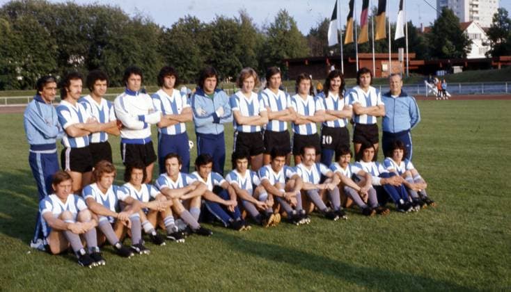 06.06.74 Fussball WM 1974 Deutschland, Stuttgart, 06.06.1974, Fussball, WM 1974: Team Mannschaft Kader Argeninien. *** 06 06 74 Soccer World Cup 1974 Germany, Stuttgart, 06 06 1974, Soccer, World Cup 1974 Team Team Squad Argentina