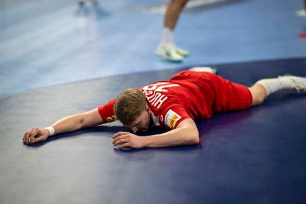 12 01 2024 Handball Men EHF EM 2024 Austria Romania Lukas Hutecek Austria Mannheim SAP Arena Baden Wuerttemberg Germany KlausTrotter 20240112 1336
