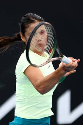 January 13, 2024, Melbourne, Victoria, Australia: MELBOURNE, AUSTRALIA - JANUARY 13: Emma Raducanu of United Kingdom practices with Ajla Tomljanovic of Australia ahead of the 2024 Australian Open at Melbourne Park on January 13, 2024 in Melbourne, Australia. Melbourne Australia - ZUMAp121 20240113_zsp_p121_026 Copyright: xChrisxPutnamx