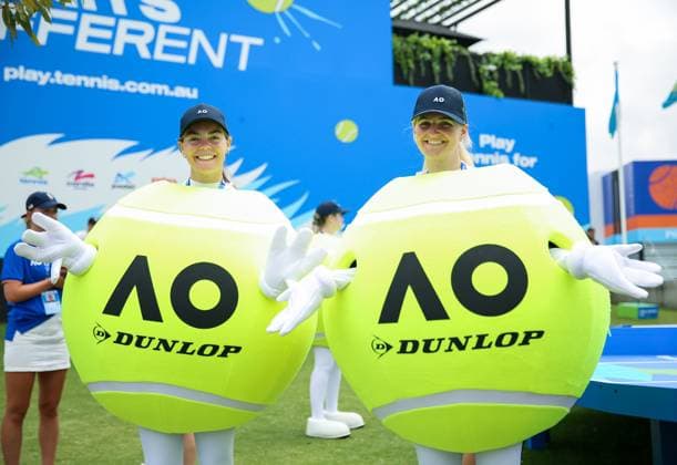 (240113) -- MELBOURNE, Jan. 13, 2024 -- Staff welcome participants during the Kids Tennis Day at Melbourne Park in Melbourne, Australia, Jan. 13, 2024. The Kids Tennis Day provides activities and entertainment for kids and families. The 2024 Australian Open will be held from Jan. 14 to 28. ) (SP)AUSTRALIA-MELBOURNE-TENNIS-AUSTRALIAN OPEN-KIDS TENNIS DAY MaxPing 