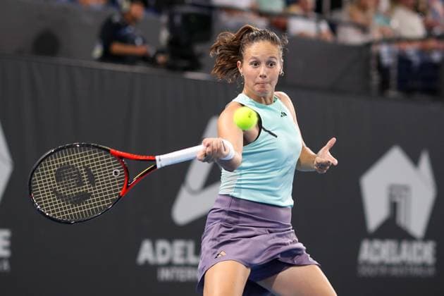 TENNIS ADELAIDE INTERNATIONAL, Daria Kasatkina in action against JeÄ¼ena Ostapenko of Latvia during the Women?s Singles Final match of the 2024 Adelaide International at Memorial Drive Tennis Centre in Adelaide, Saturday, January 13, 2024. ( NO ARCHIVING, EDITORIAL USE ONLY, NO USE IN BOOKS WITHOUT CONSENT ADELAIDE SOUTH AUSTRALIA AUSTRALIA  Copyright: xMATTxTURNERx 20240113001888346464