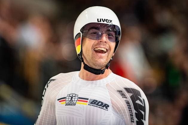 REINHARDT Theo UEC Track Cycling European Championships Apeldoorn 2024 REINHARDT Theo GER Germany Landscape horizontal Landscape Event Event UEC Track Cycling European Championships 2024 Apeldoorn Category Category Cycling Track Cycling European Championships Location Location Europe Netherlands Apeldoorn Omnisport Discipline Madison Elite Men Distance 50 km Date Date 11 01 2024 Thursday Day 2