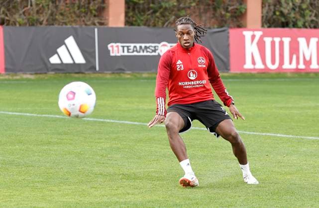 13 01 2024 Soccer 2 Soccer Bundesliga Season 2023 2024 1 FC Nuremberg FCN Club Training Camp Winter Winter Training Camp Marbella Spain Sports Photo Zinc DaMa xdaxmax Joseph Hungbo 23, 1 FC Nuremberg FCN with Goal Shot