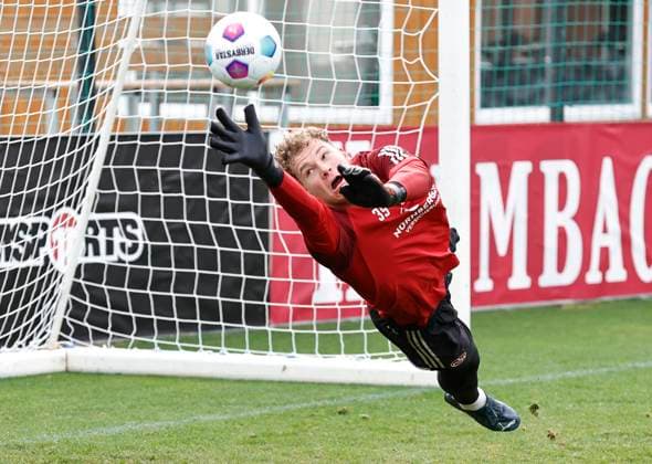 13 01 2024 Soccer 2 Soccer Bundesliga Season 2023 2024 1 FC Nuremberg FCN Club Training Camp Winter Winter Training Camp Marbella Spain Sports Photo Zink DaMa xdaxmax Nicolas Ortegel 1 FC Nuremberg FCN throws himself after ball