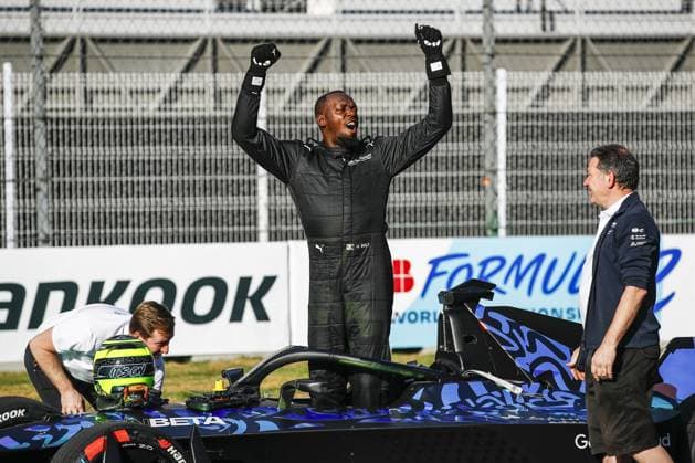 Usain Bolt driving the Formula E GENBETA, portrait during the 2024 Hankook Mexico City ePrix, 1st meeting of the 2023-24 ABB FIA Formula E World Championship, WM, Weltmeisterschaft on the Autodromo Hermanos Rodriguez from January 11 to 13, in Mexico City, Mexico - 2024 FORMULA E HANKOOK MEXICO CITY ePRIX DPPI Panoramic  03424001__B3_1963