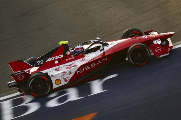 22 ROWLAND Oliver (gbr), Nissan Formula E Team, Nissan e-4ORCE 04, action during the 2024 Hankook Mexico City ePrix, 1st meeting of the 2023-24 ABB FIA Formula E World Championship, WM, Weltmeisterschaft on the Autodromo Hermanos Rodriguez from January 11 to 13, in Mexico City, Mexico - 2024 FORMULA E HANKOOK MEXICO CITY ePRIX DPPI Panoramic  20240113_EA015190