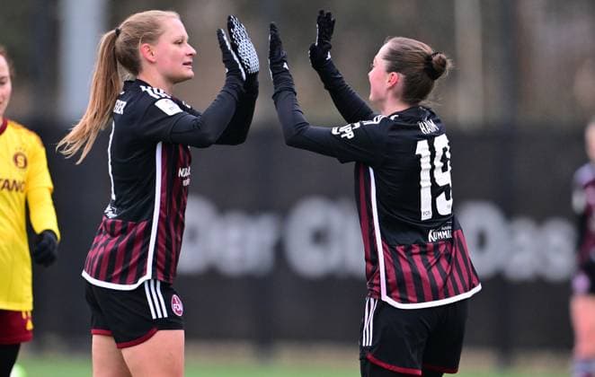 13 01 2024 Soccer Women Womens Soccer Season 2023 2024 Test match Friendly match Preparation match 1 FC Nürnberg FCN Clubfrauen Club Sparta Prag Praha xwoxzix Luisa Guttenberger 4, 1 FC Nürnberg FCN Vanessa Haim 19, 1 FC Nürnberg FCN Goal Celebration Cheers Joy