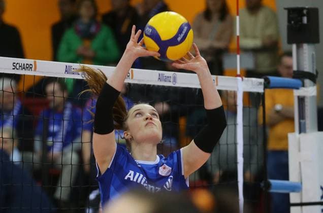 Stuttgart , Volleyball Bundesliga Women , Allianz MTV Stuttgart vs VC Neuwied 77 , Corina Glaab Stgt
