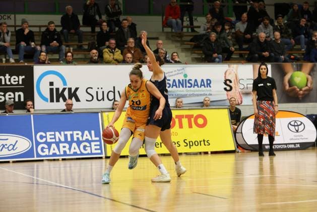 13 01 2024, Basketball, Women, Basketball Bundesliga, Season 2023 2024, TV Saarlouis Royals Eisvögel USC Freiburg, Maria Kostourkova TSV Saarlouis Royals Saarlouis Stadtgartenhalle Saarland Germany EN