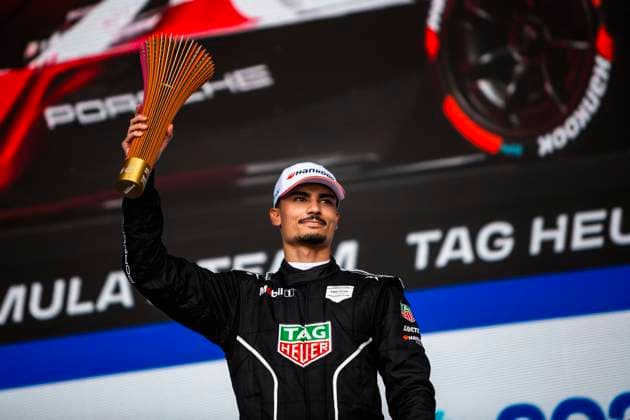 WEHRLEIN Pascal (ger), TAG HEUER Porsche Formula E Team, Porsche 99X Electric, podium, portrait during the 2024 Hankook Mexico City ePrix, 1st meeting of the 2023-24 ABB FIA Formula E World Championship, WM, Weltmeisterschaft on the Autodromo Hermanos Rodriguez from January 11 to 13, in Mexico City, Mexico - 2024 FORMULA E HANKOOK MEXICO CITY ePRIX DPPI Panoramic  03424001-TF-400