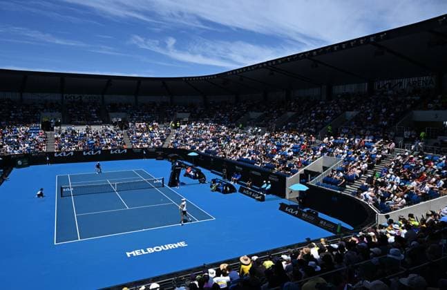 TENNIS AUSTRALIAN OPEN, General view of Kia Arena during the first round match between Adam Walton of Australia and Matteo Arnaldi of Italy on Day 1 of the 2024 Australian Open at Melbourne Park in Melbourne, Sunday, January 14, 2024. ( NO ARCHIVING, EDITORIAL USE ONLY, NO USE IN BOOKS WITHOUT CONSENT MELBOURNE VICTORIA AUSTRALIA  Copyright: xJAMESxROSSx 20240114001888722102