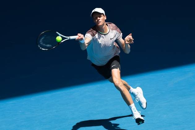 Tennis 2024: Australian Open Day 1 January 14, 2024: 4th seed JANNIK SINNER of Italy in action against BOTIC VAN DE ZANDSCHULP of the Netherlands on Rod Laver Arena in a Men s Singles 1st round match on day 1 of the 2024 Australian Open in Melbourne, Australia. Sydney Low Cal Media(Credit Image: Â Sydney Low Cal Sport Media) California USA EDITORIAL USE ONLY Copyright: xx ZUMA-20240114_faf_c04_020.jpg SydneyxLowx csmphotothree222545