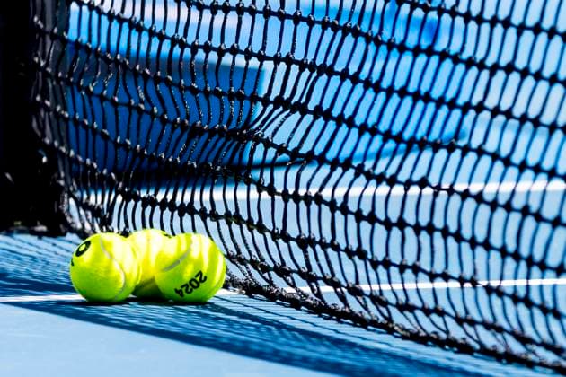 MELBOURNE, VIC - JANUARY 14: Tennis Balls are prepared for the the match during Round 1 of the 2024 Australian Open on January 14 2024, at Melbourne Park in Melbourne, Australia. (Photo by Jason Heidrich Icon Sportswire) TENNIS: JAN 14 Australian Open EDITORIAL USE ONLY Icon240114039
