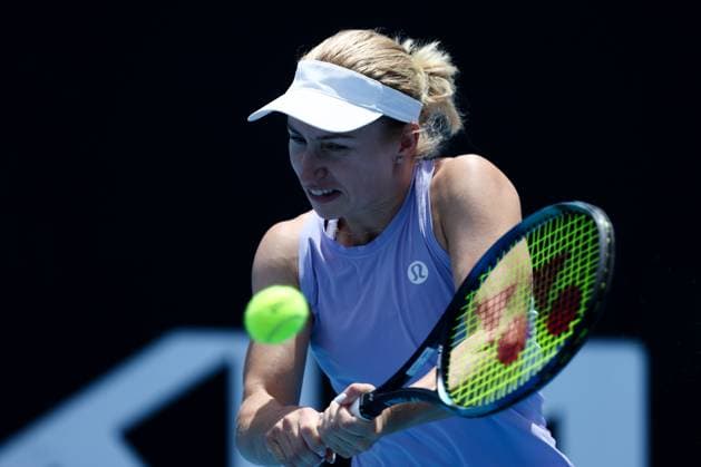 January 14, 2024, Melbourne, Victoria, Australia: MELBOURNE, AUSTRALIA - JANUARY 14: Daria Saville of Australia practices with Katie Boulter of United Kingdom on Day 1 of the 2024 Australian Open at Melbourne Park on January 14, 2024 in Melbourne, Australia. Melbourne Australia - ZUMAp121 20240114_zsp_p121_043 Copyright: xChrisxPutnamx
