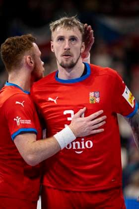 13 01 2024 Handball Men EHF EM 2024 Czech Republic Portugal Dominik Solak Czech Republic Munich Olympiahalle Bavaria Germany KlausTrotter 20240113 2459
