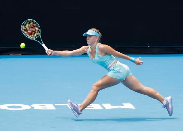 Maria Timofeeva RUS , Australian Open 2024, Melbourne Park, Melbourne, Victoria, Australia Copyright: xJuergenxHasenkopfx