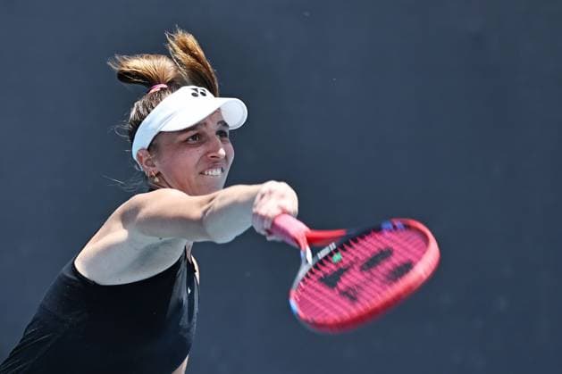 Tamara Korpatsch, GER, during first round of 2024 Australian Open in Melbourne, 14 01 2023