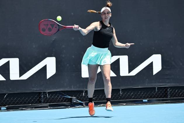 Tamara Korpatsch, GER, during first round of 2024 Australian Open in Melbourne, 14 01 2023