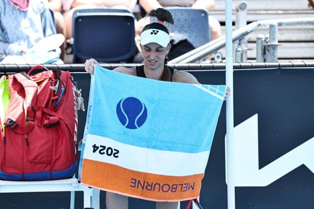 Tamara Korpatsch, GER, during first round of 2024 Australian Open in Melbourne, 14 01 2023
