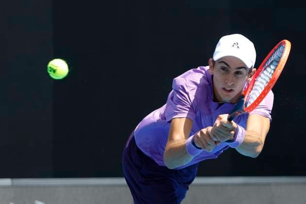 January 14, 2024, Melbourne, Victoria, Australia: Matteo Arnaldi (ITA) In action during their round one singles match against Adam Walton (USA) on day one of the 2024 Australian Open at Melbourne Park on January 14, 2024 in Melbourne, Australia. Melbourne Australia - ZUMAl131 20240114_zsp_l131_051 Copyright: xCiroxDexLucax