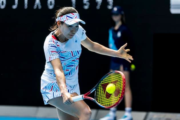 MELBOURNE, VIC - JANUARY 14: Neo Hibino of Japan in action during Round 1 of the 2024 Australian Open on January 14 2024, at Melbourne Park in Melbourne, Australia. (Photo by Jason Heidrich Icon Sportswire) TENNIS: JAN 14 Australian Open EDITORIAL USE ONLY Icon240114132