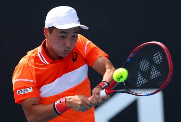 Shintaro Mochizuki of Japan in action Australian Open, Day One, Tennis, Melbourne Park, Melbourne, Australia - 14 Jan 2024  Copyright: xEllaxLing Shutterstockx 14297566ax